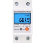 contor electric 230V LCD 50A sina DIN afisaj kWh voltaj curent