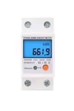 contor electric 230V LCD 50A sina DIN afisaj kWh voltaj curent