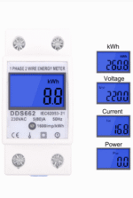 Contor electric monofazat, 50 A, afisaj LCD, kW, U, I, P (Volti,Amperi,Putere). - Image 2
