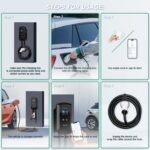 Statie electrica incarcare auto, EV Smart, 7.6KW 32A, monofazata Type 2, WiFi, cartele RFID incluse, putere iesire reglabila 8A–32A, IP66, cablu 5m, Negru - Image 6
